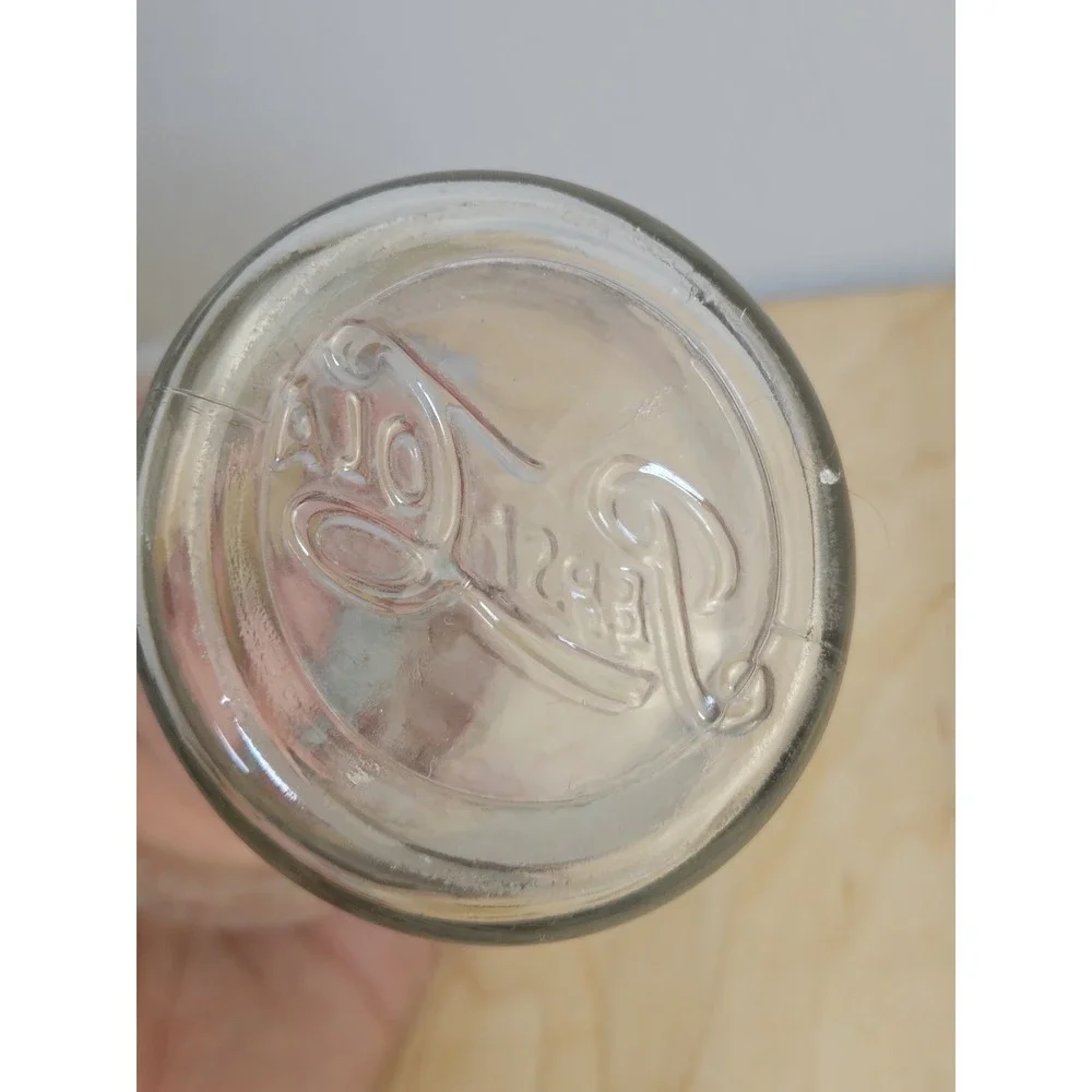 Vintage Pepsi-Cola Glass Stein Mug White Logo Handle Soda Pop Drinking Cup